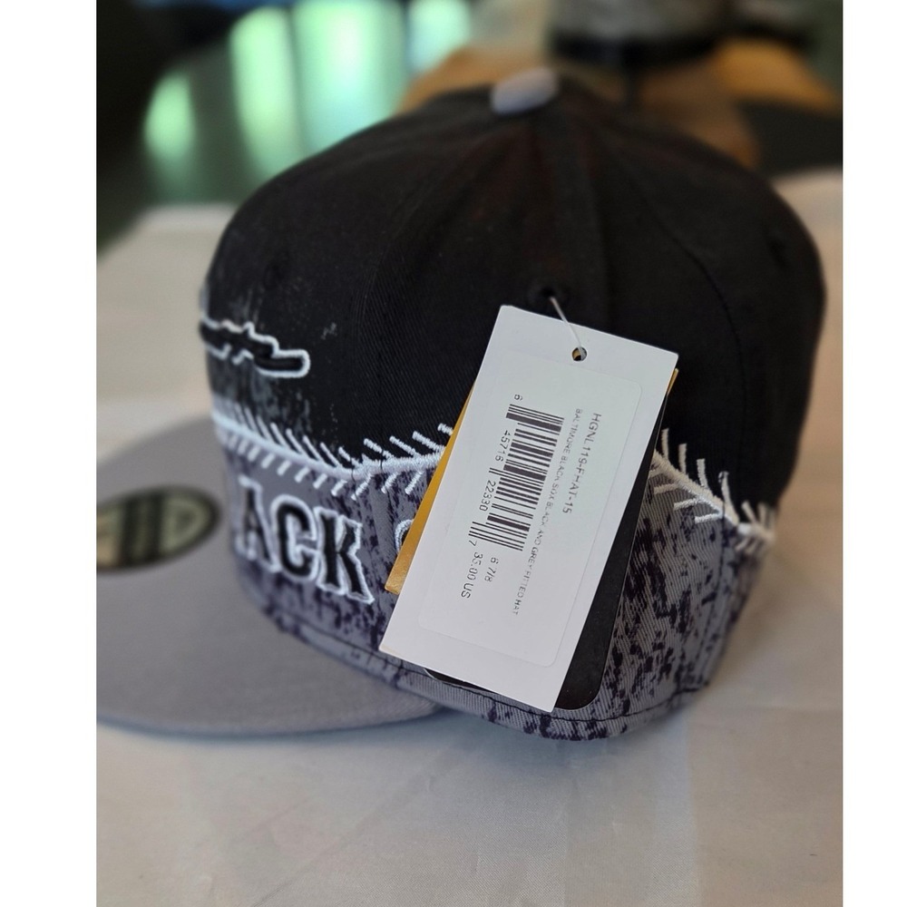 Headgear Classics Fitted Hat Mens 6 7/8 Black Grey New Baltimore Black Sox Cap - Picture 2 of 7